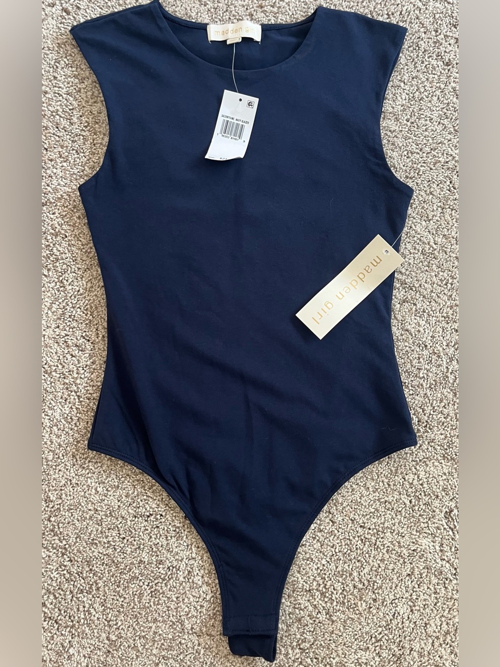 Madden  Navy Sleeveless One-Piece Bodysuit